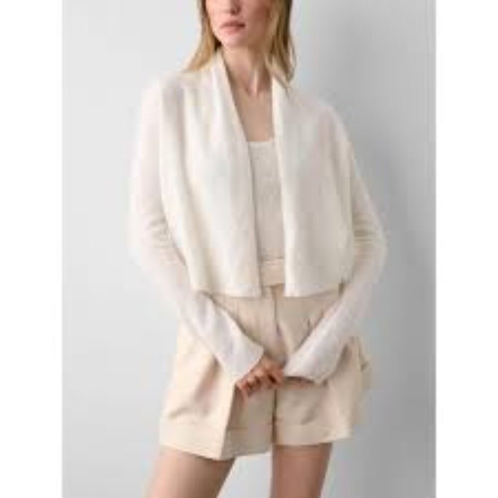White & Warren Cashmere Open Front Cardigan with Tags
